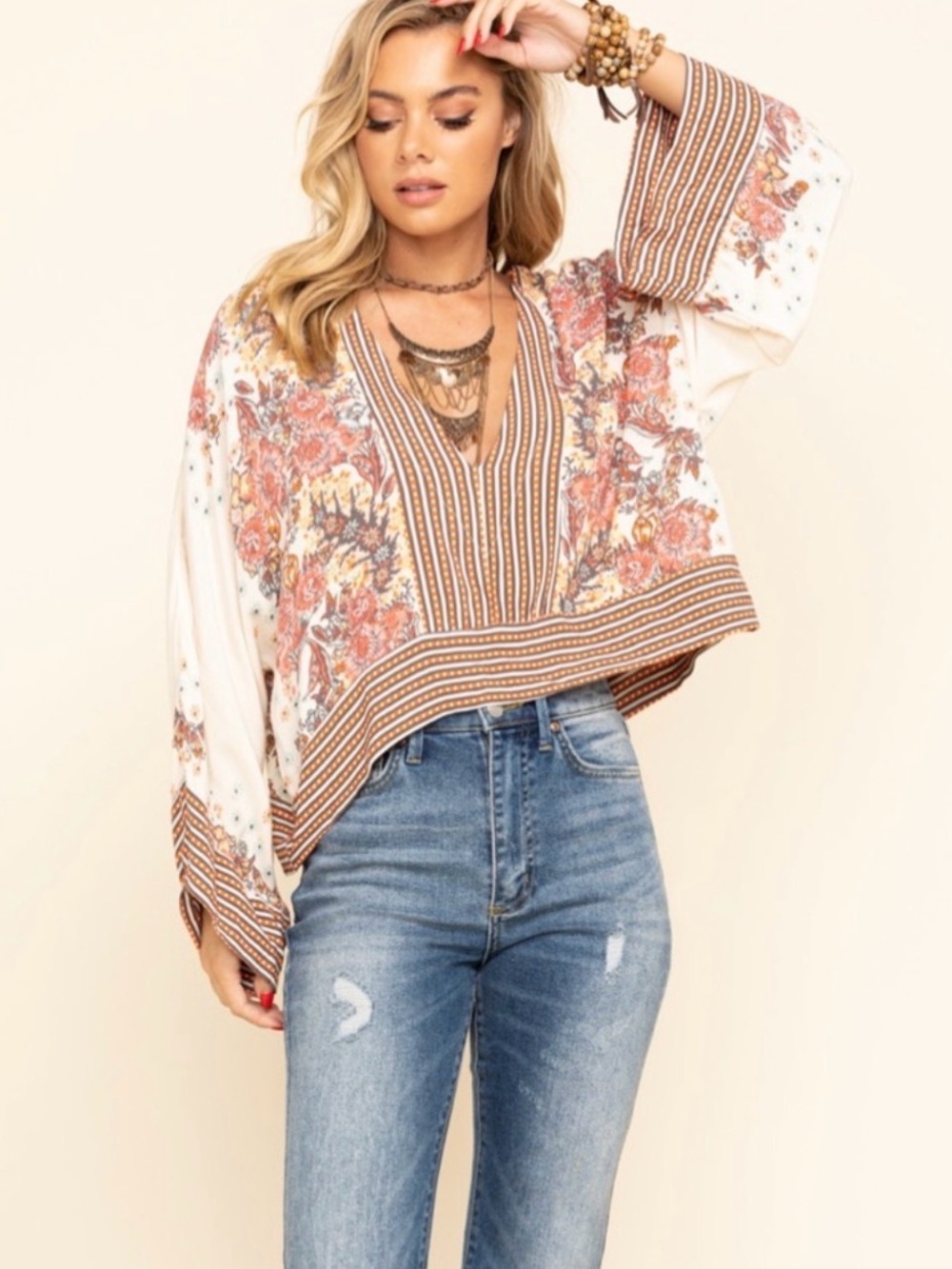 Free People Mix N Match Blouse Women’s Size XS Boho Floral